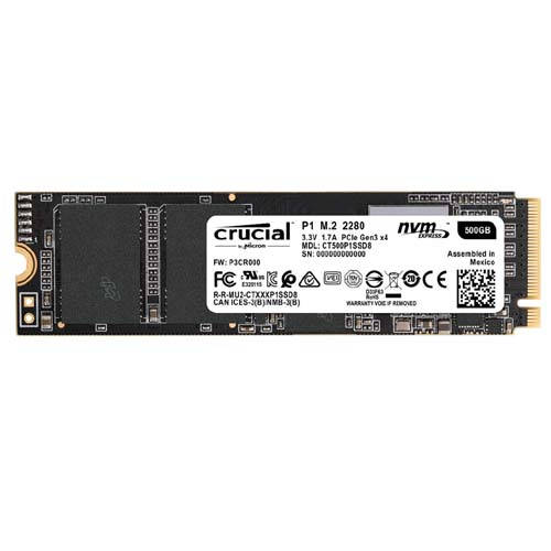 Crucial P1 500GB 3D NAND NVMe PCIe M.2 Internal Solid State Drive (CT500P1SSD8)