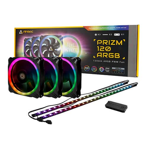 Antec Prizm 120 ARGB 3+2+C 3 in 1 Pack with Fan Controller and ARGB LED Strips