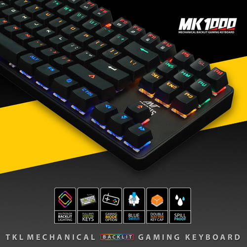 Ant Esports MK1000 Multicolour LED Backlit Wired TKL Mechanical Keyboard