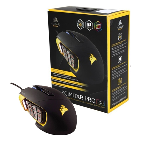 Corsair Scimitar PRO RGB Optical MOBA-MMO Gaming Mouse - Yellow (CH-9304011-NA)