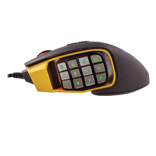 Corsair Scimitar PRO RGB Optical MOBA-MMO Gaming Mouse - Yellow (CH-9304011-NA)