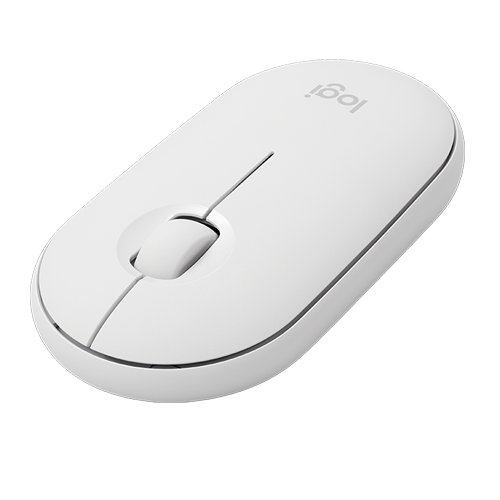Logitech Pebble M350 Wireless and Bluetooth Mouse - White (910-005600)