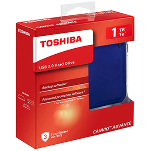 Toshiba Canvio Connect Advance 1Tb Portable Hard Drive- Blue (HDTC910AL3AA)