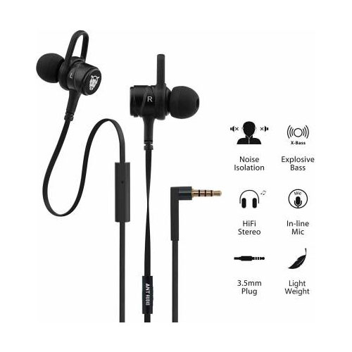 Ant Audio Wave 506 Metal Wired Earphone with Mic - Black