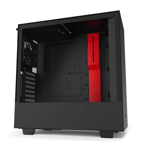Nzxt H510i Compact Mid-Tower with Lighting and Fan Control - Matte Black-Red (CA-H510i-BR)