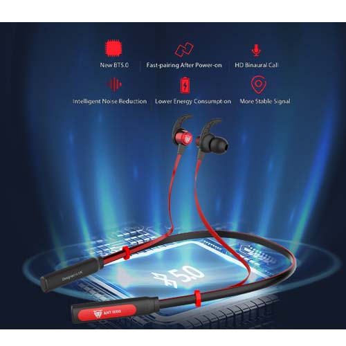 Ant Audio Wave Sports 515 Neck Band Bluetooth Headset with Mic - Red