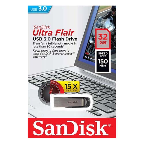 SanDisk Ultra Flair 32GB USB 3.0 Flash Drive (SDCZ73-032G-I35)