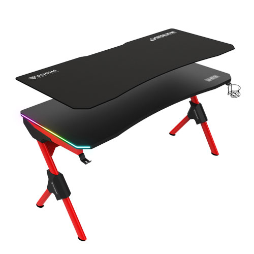 Gamdias Daedalus M1 RGB Gaming Desk - Black-Red