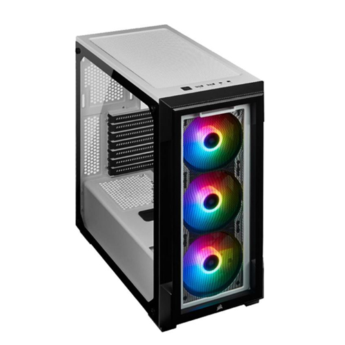 Corsair iCUE 220T RGB Tempered Glass Mid-Tower Smart Case - White (CC-9011191-WW)