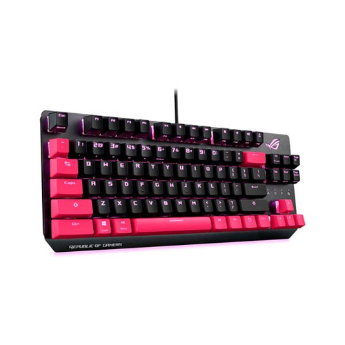 Asus ROG Strix Scope TKL Electro Punk Wired Mechanical RGB Gaming Keyboard with RED Cherry MX Switche