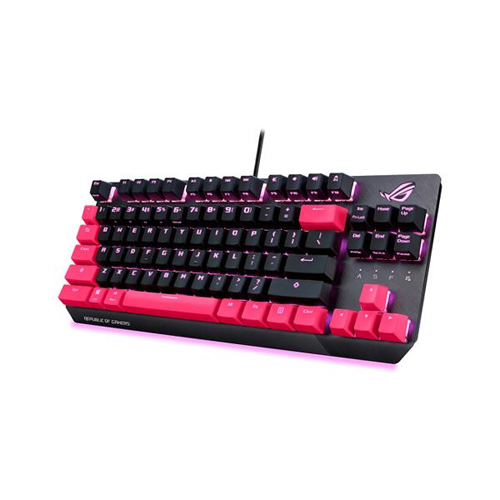 Asus ROG Strix Scope TKL Electro Punk Wired Mechanical RGB Gaming Keyboard with RED Cherry MX Switche