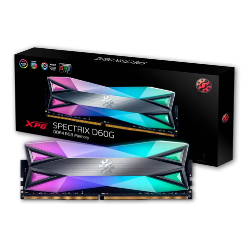 Adata XPG Spectrix D60G 8GB (8GB x 1) 3200MHz DDR4 RGB Memory - Tungsten Grey (AX4U320038G16A-ST60)