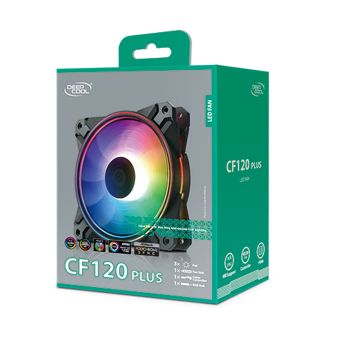 Deepcool CF120 PLUS 120MM Addressable RGB LED Fan - 3 IN 1 Pack (DP-F12-AR-CF120P-3P)