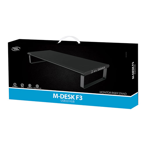 Deepcool M-DESK F3 USB 3.0 Hub Monitor Stand - Black (DP-MS-MDF3-BKD3)