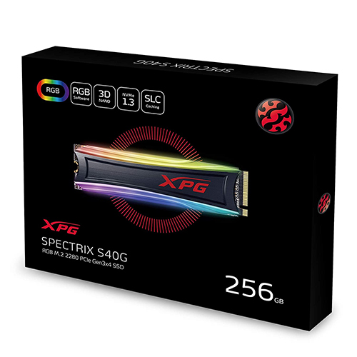 Adata XPG Spectrix S40G RGB 256GB M.2 2280 NVME Solid State Drive