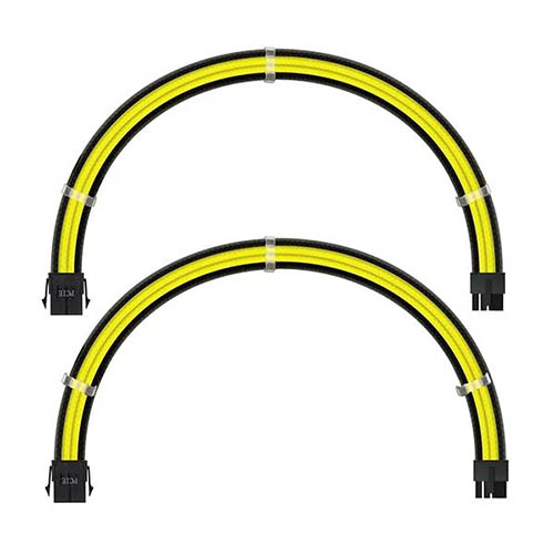  Ant Esports MODPRO Sleeve Cable Kit 30 CM Extension Cable (Yellow – Black)