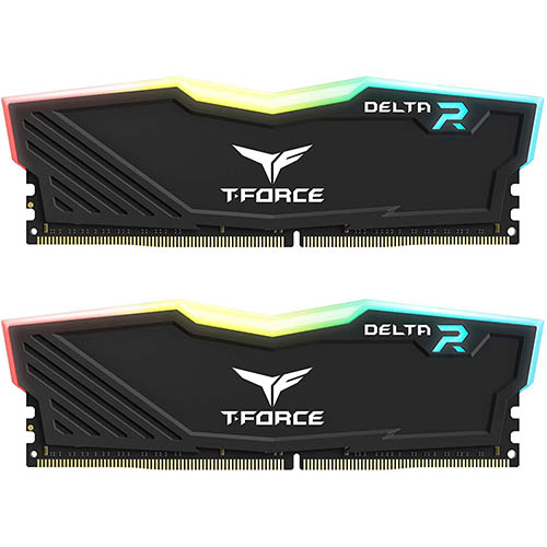 Teamgroup T-Force Delta RGB 16GB (8GBx2) DDR4 3600MHz Memory - Black (TF3D416G3600HC18JDC01)
