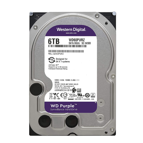 Western Digital Digital 6TB Purple Surveillance Internal Hard Drive (WD62PURZ)