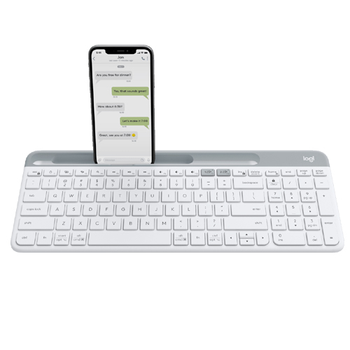 Logitech K580 Slim Multi-Device Wireless Keyboard - White (920-009211)