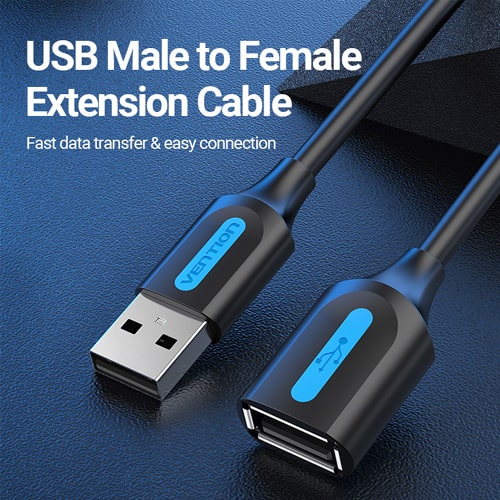 Vention USB 2.0 A Male to A Female Extension Cable 1.5M Black (CBIBG)