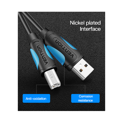 Vention USB2.0 A Male to B Male Print Cable 2M Black (VAS-A16-B200)