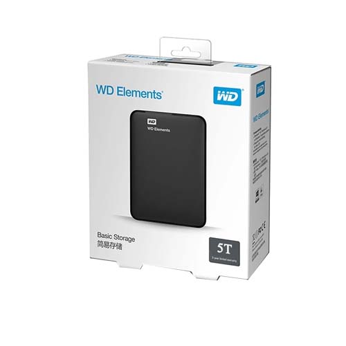 Western Digital Elements 5TB Black Portable External Hard Drive (WDBHDW0050BBK-EESN)