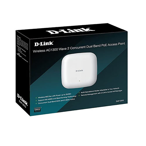 D-Link Wireless AC1300 Wave 2 Dual Band PoE Access Point (DAP-2610)