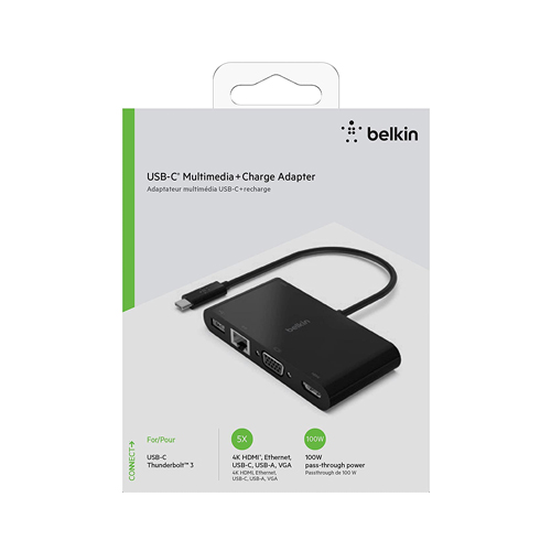 Belkin USB-C Multimedia + Charge Adapter 100W (AVC004btBK)
