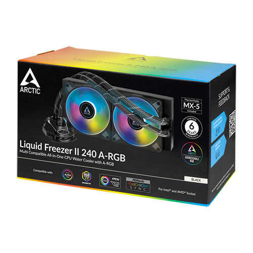 Arctic Liquid Freezer II 240 A-RGB Multi Compatible All-in-One CPU Water Cooler with A-RGB - Black (ACFRE00093A)