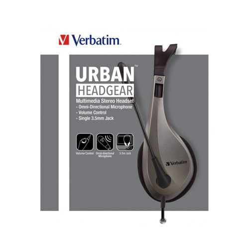 Verbatim Multimedia Headset with Mic and Volume Control - 3.5mm jack (41646)