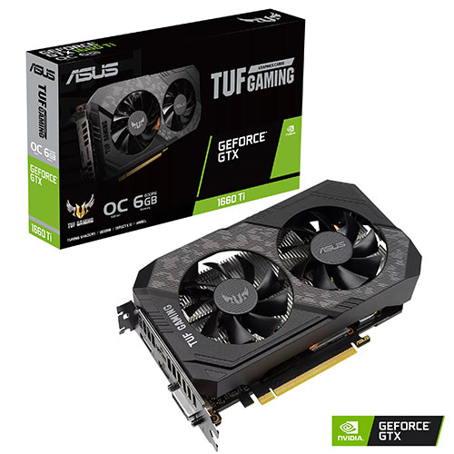 Asus TUF Gaming GeForce GTX 1660 Ti EVO OC Edition 6GB GDDR6 (TUF-GTX1660TI-O6G-EVO-GAMING)