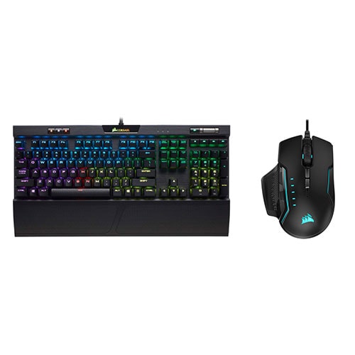 Corsair K70 RGB MK.2 Mechanical Gaming Keyboard - Cherry MX Red with Corsair Glaive RGB Pro Gaming Mouse Combo