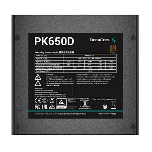 DeepCool PK-D Series PK650D Power Supply (R-PK650D-FA0B-UK)