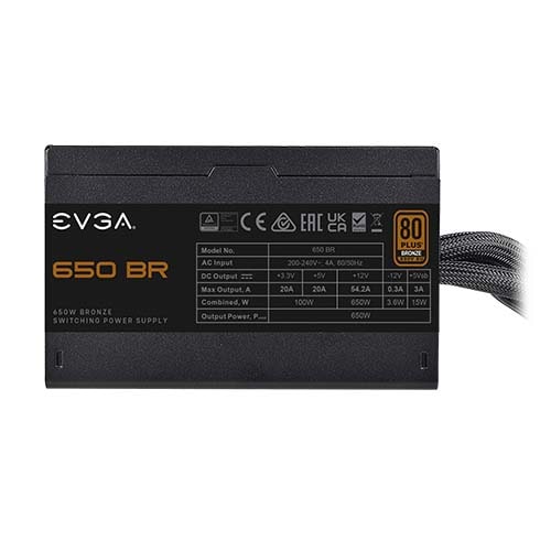 EVGA 650 BR 80 Plus Bronze 650W Power Supply (100-BR-0650-K3)