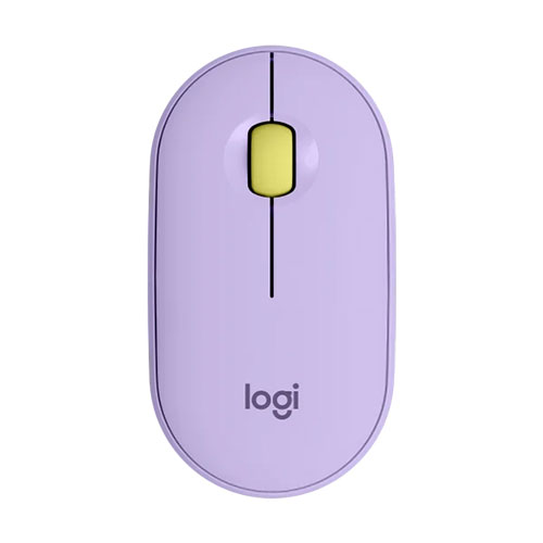 Logitech Pebble M350 Wireless and Bluetooth Mouse - Lavender Lemonade (910-006666)