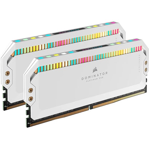 Corsair DOMINATOR PLATINUM RGB 64GB (2x32GB) DDR5 DRAM 5600MHz C40 Memory Kit - White (CMT64GX5M2B5600C40W)