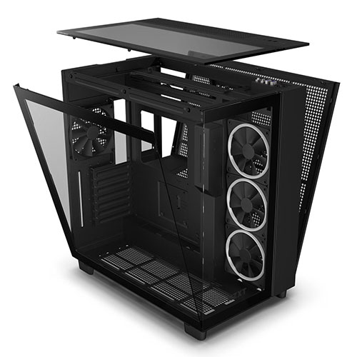 NZXT H9 Elite Premium Dual-Chamber Mid-Tower Airflow Case - Black (CM-H91EB-01)