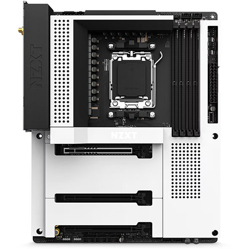 NZXT N7 B650E DDR5 AMD Motherboard with Wi-Fi and NZXT CAM Features - White N7-B65XT-W1)