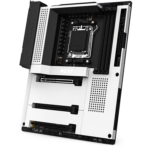 NZXT N7 B650E DDR5 AMD Motherboard with Wi-Fi and NZXT CAM Features - White N7-B65XT-W1)