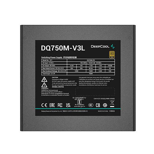Deepcool DQ750M-V3L 750W Fully Modular Power Supply - Black (R-DQ750M-FB0B-UK)