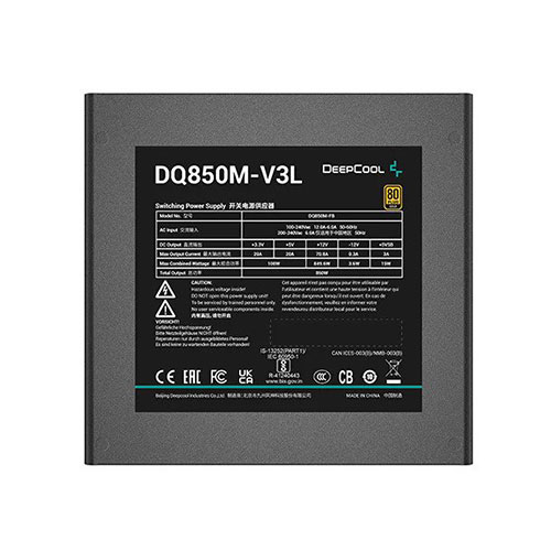 Deepcool DQ850M-V3L 850W Fully Modular Power Supply - Black (R-DQ850M-FB0B-UK)