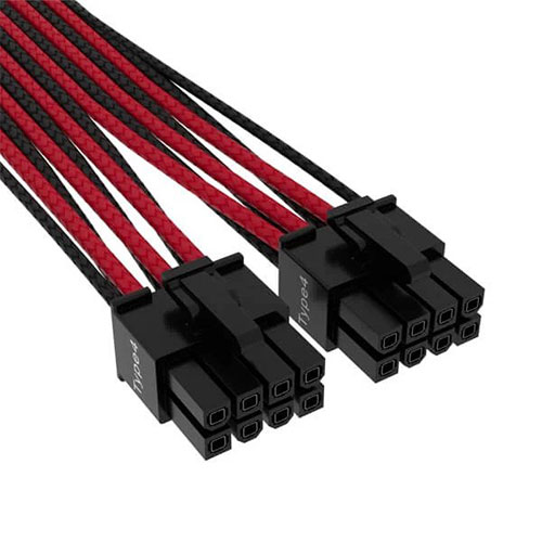 Corsair Premium Individually Sleeved 12+4pin PCIe Gen 5 12VHPWR 600W Cable Black Red (CP-8920334)