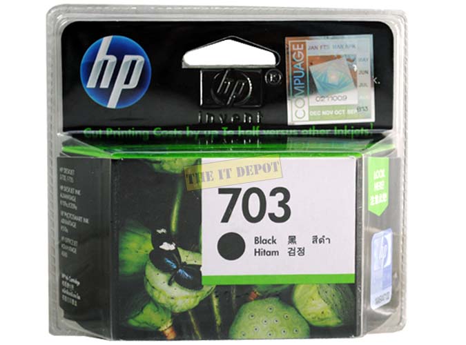 HP 703 Black Deskjet Inkjet Cartridge (CD887AA)