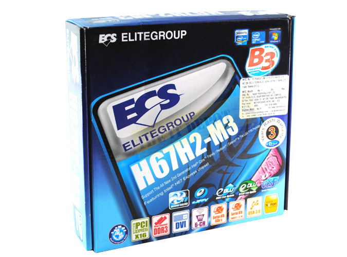 ECS H67H2-M3 16GB DDR3 USB 3.0 Intel Motherboard