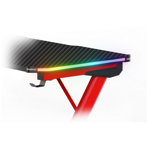 Gamdias Daedalus M2 RGB Gaming Desk - Black-Red